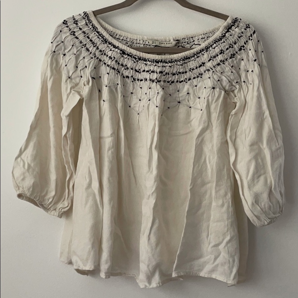 Zara Basic Adjustable Off-The-Shoulder Blouse